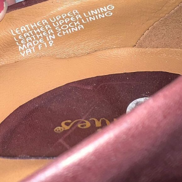 Earthies Raynia Bitter Wine leather peep toe pumps size 9.5 - Picture 7 of 9